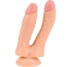 Cox Double Dildo Ventouse Flesh 19 X 3.5 Cm