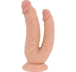 Cox Double Dildo Ventouse Flesh 19 X 4.3 Cm
