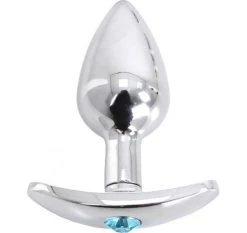 Petit Plug Anal Ou Vaginal Avec Strass Bleu